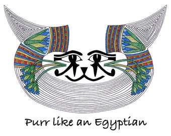 Cat Art Cards- Egyptian- Purr Like an Egyptian- by beckyzimm
