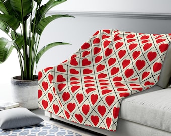 Heart Sherpa Fleece Blanket: Plush Cozy Throw