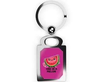 One In A Melon Photo Keyring, Funny Graphic Keychain