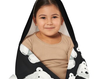 Polar Bear Towel, Kids Hooded Towel, Beach Towel, Bath Towel, Gift for Kids, Towels