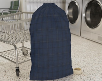 Plaid Laundry Bag: Stylish Hamper with Drawstring Closure
