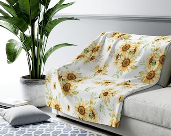 Sunflower Sherpa Fleece Blanket