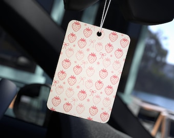 Charming Strawberry Car Air Freshener, Cute Car Decor, Gift for Her, Car Accessories