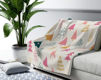 Tree Sherpa Fleece Blanket
