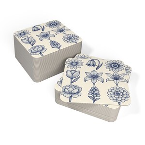 Floral Coasters - Elegant Drink Coasters for Home Décor, Gift for Garden Lovers, Tableware, Special Occasions