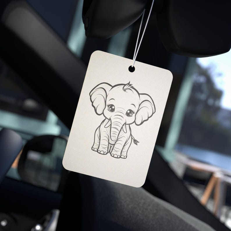 Elephant Car Air Freshener: New Car, Pine, Black Ice Scents image 1