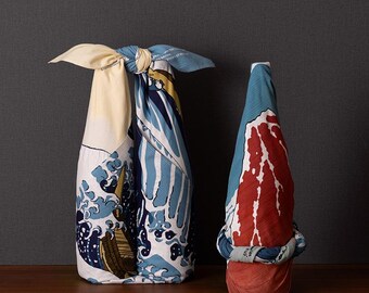 Furoshiki / Under the Wave bij Kanagawa (The Great Wave)/ Hokusai/ Ukiyoe / Katoen