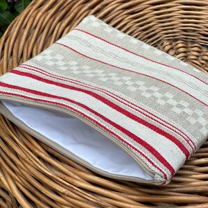 Sandwich/Snack bag Small Zipper Bag Vintage Linen Reusable Bag image 2