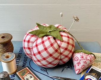 Tomate Nadelkissen ~Vintage Textile Pin Keep~ Traditionelles Nadelkissen
