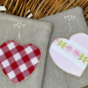 Vintage Linen Sandwich BagOld Fashion Heart Be Mine image 4