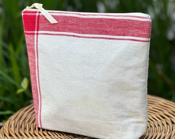 Vintage Linen INSULATED Storage Bag - Extra Large~ Project Bag ~ Reusable Bag