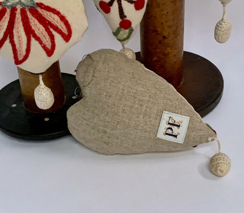 Whimsical Vintage Jacobean Crewel Ornaments ~choose between UnscentedHoliday Lavender ~ Gift Idea