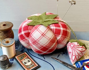 Tomato Pincushion ~Vintage Textile Pin Keep~ Traditional Pincushion