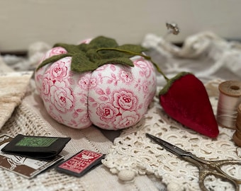 Tomate-Nadelkissen, Vintage Textiles, Traditionelles Tomate-Nadelkissen, Pinkeep