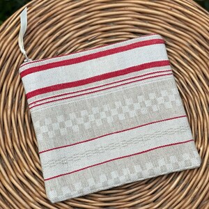 Sandwich/Snack bag Small Zipper Bag Vintage Linen Reusable Bag image 1