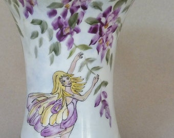 Garden Fairy Vase with Wisteria and Calendula