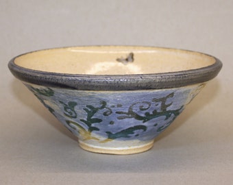 Blue scroll Handmade Bowl