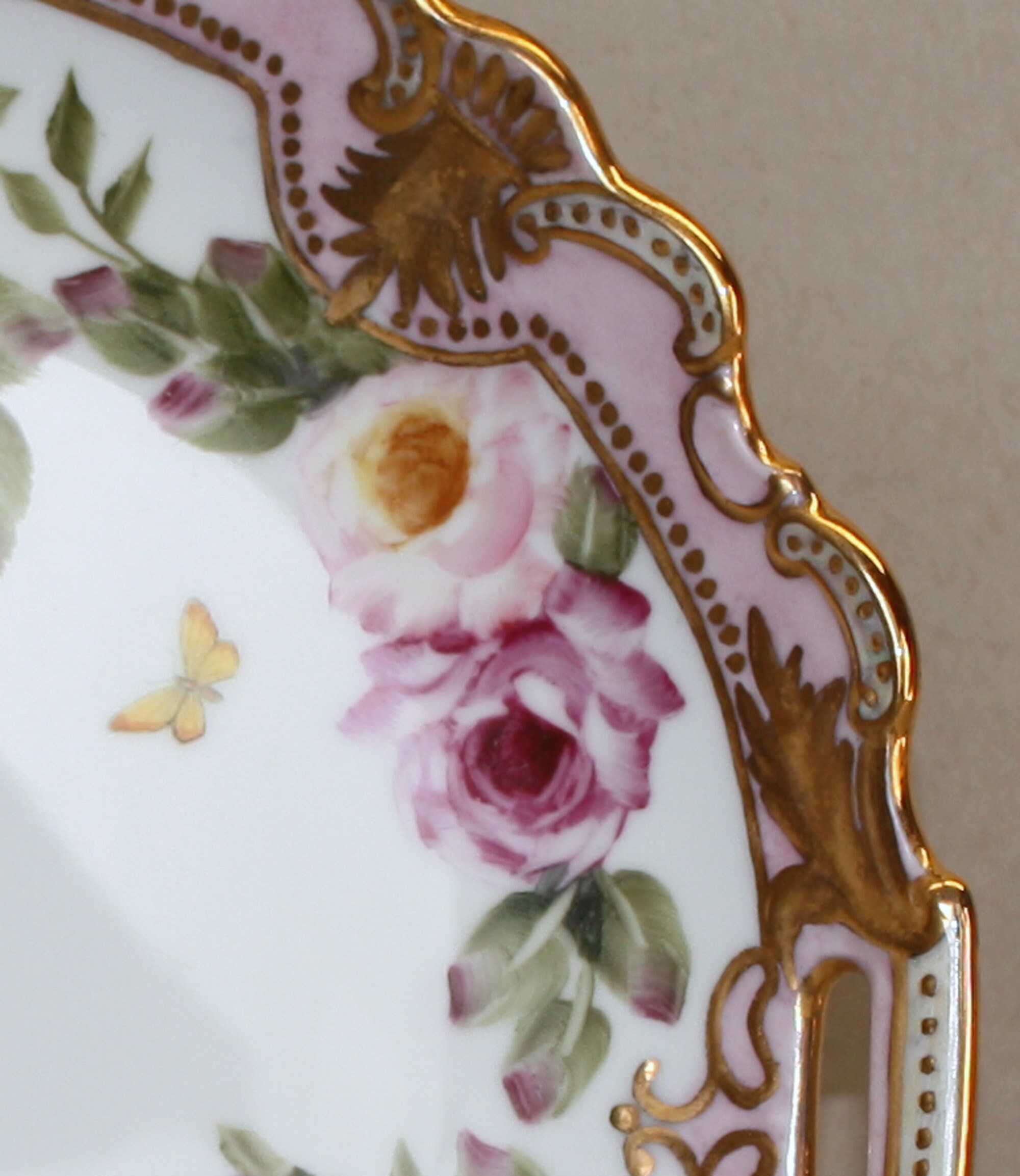 Single Rose Rococo Pink Rose Rococo Tray - Etsy