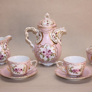 Pink Rose Rococo Tea Set