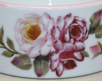 Small Flat Pink Rose Straight Side Pet Bowl