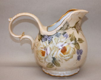 White Rose and Purple Berry Pitcher