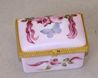 Pink Rose and Butterfly Ring Box