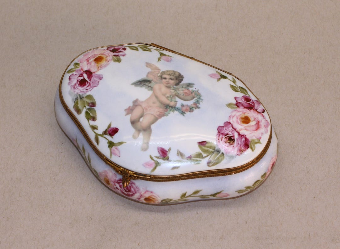 Limoges Angel Jewelry Box - Etsy