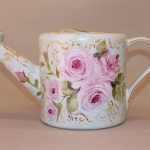 Pink Rose Watering Can Vase