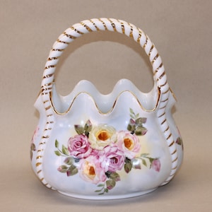 Ceramic Purse Vase with Roses