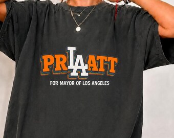 Chemise couleurs confort Pratt For Mayor, t-shirt de la campagne de Los Angeles, t-shirt graphique LA Mayor, chemise politique rétro, t-shirt couleurs confort