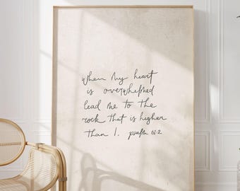 Psalm 61:2 Bible Verse Print | Christian Wall Art, Digital Download