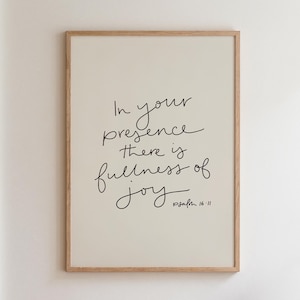 Psalm 16:11 Skriftstavla | Handskrivet bibelverstryck | Digital nedladdning