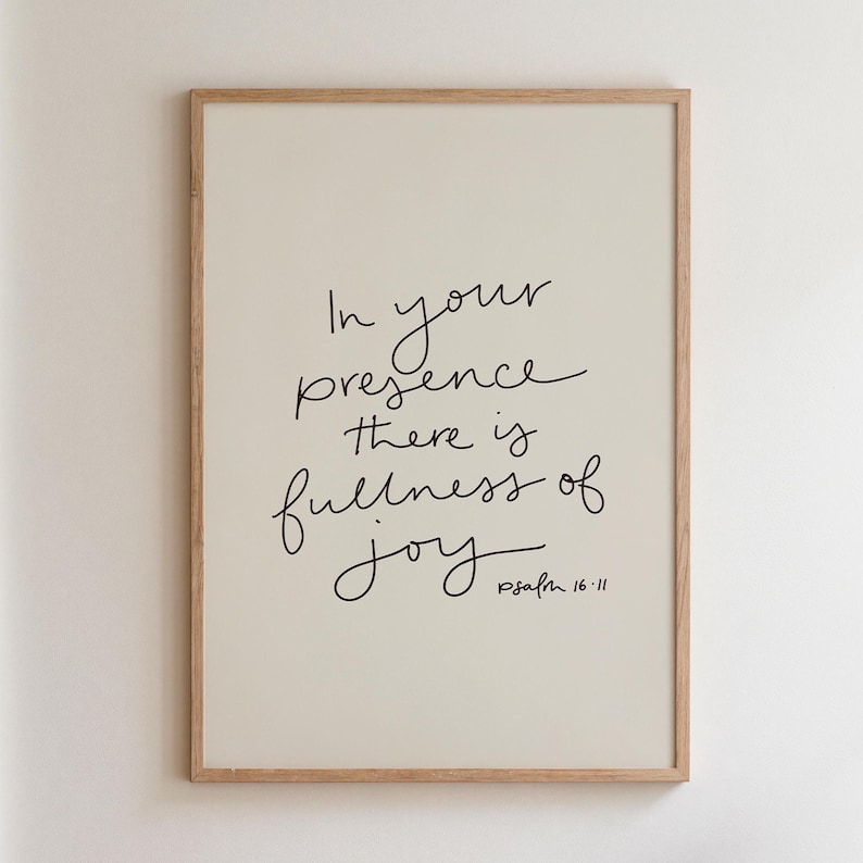 Psalm 16:11 Scripture Wall Art | Hand Lettered Bible Verse Print ...