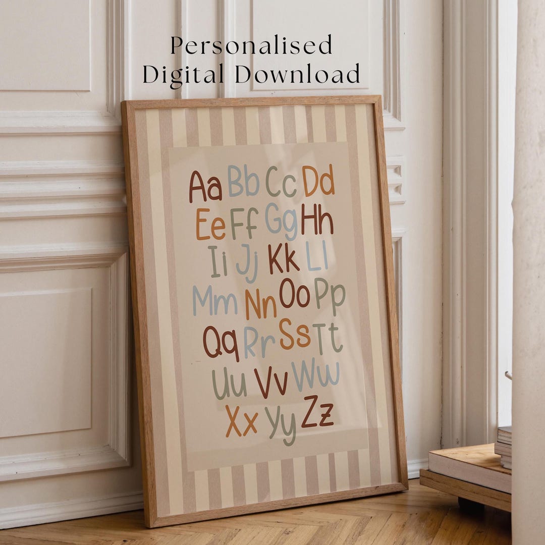 Personalised Alphabet Poster | Kids ABC Wall Art | Educational Nursery ...
