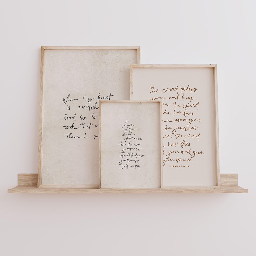 3 Piece Christian Wall Art Set | Top 3 Scripture Printable | Digital ...