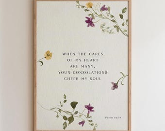 Psalm 94 Bible Verse Print | Christian Wall Art | Scripture Decor | Digital Download