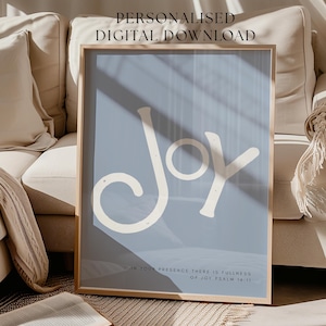 Joy Bible Verse Wall Art - Psalm 16:11 Printable Scripture, Christian Digital Download, Faith Home Decor, Inspirational Encouragement Gift