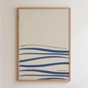 Psalm 93: 4 Küstenwellen Schrift Wandkunst | Digitaler Download