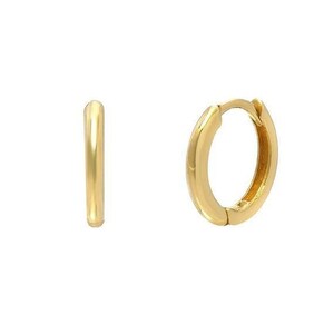 10mm Small 14K Solid Gold Hoop Earring, 10mm gold hoops, Cartilage Earring ,Small Huggies, Helix, Nose Earrings. image 6