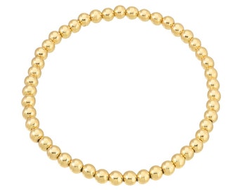 Set 4 Braccialetti Elasticizzati Oro Rosa Con Ciondolo Iniziale, Gioielli Per Donna E Ragazza, Regalo Idea