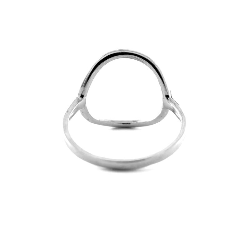 Geometric Shape Ring 14K Gold Open Circle Ring Modern Design Sterling Silver Ring Minimalist silver Ring.