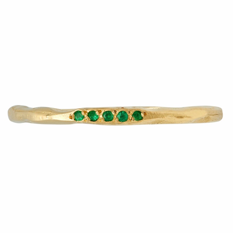Gold Band, Organic Ring, Wedding Band, Color Stones, Diamonds Band, Gold Ring, Tula Jewelry image 3