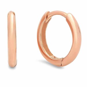 10mm Small 14K Solid Gold Hoop Earring, 10mm gold hoops, Cartilage Earring ,Small Huggies, Helix, Nose Earrings. image 2