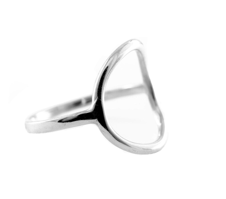 Geometric Shape Ring 14K Gold Open Circle Ring Modern Design Sterling Silver Ring Minimalist silver Ring.