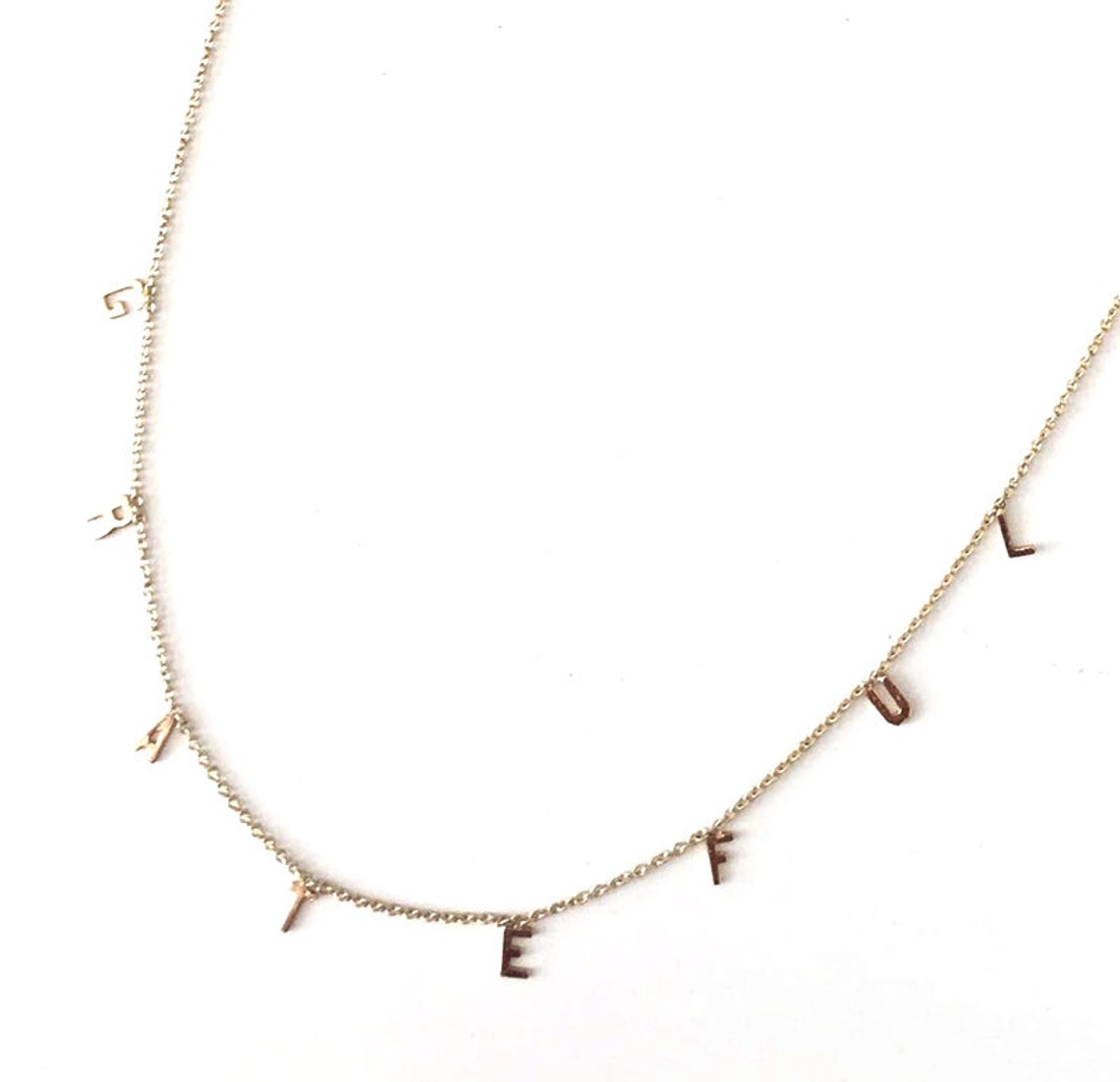 14K Gold Custom XS Letter Necklace Personalize Necklace Etsy