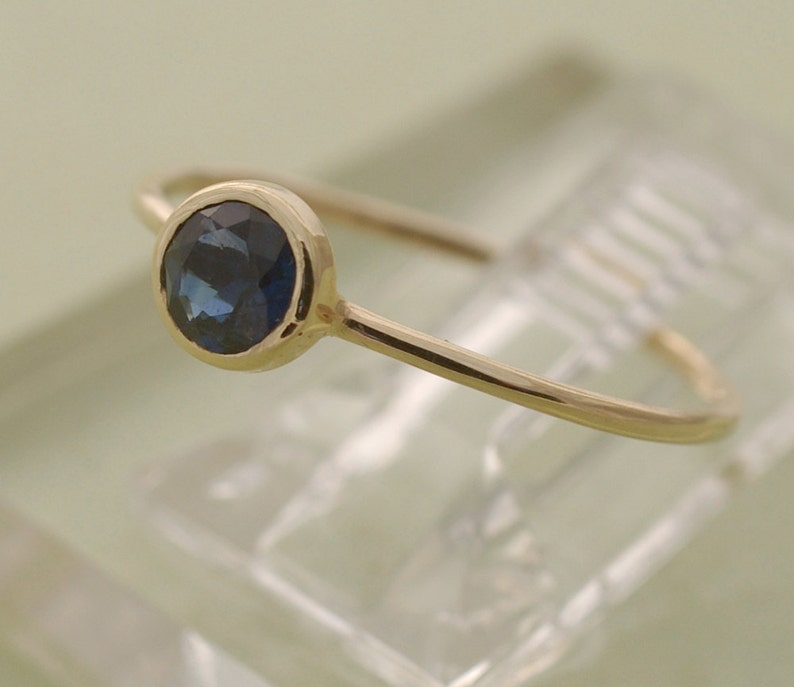 5mm Blue Sapphire Ring, 14K Gold Ring, Engagement Ring With Natural Blue Sapphire, Made To Order In White Gold, Yellow Gold and Rose Gold. image 5