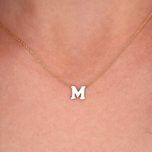 Minimal Initial Necklace, Dainty Letter Necklace, 14K Gold Personalized Initial Necklace, Mother Gifts image 2