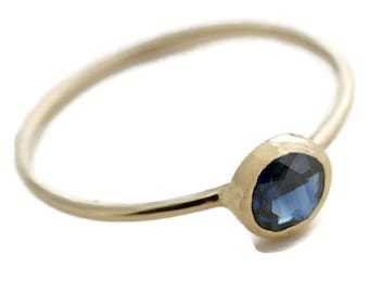 5mm Blue Sapphire Ring, 14K Gold Ring, Engagement Ring With Natural Blue Sapphire, Made To Order In White Gold, Yellow Gold and Rose Gold.