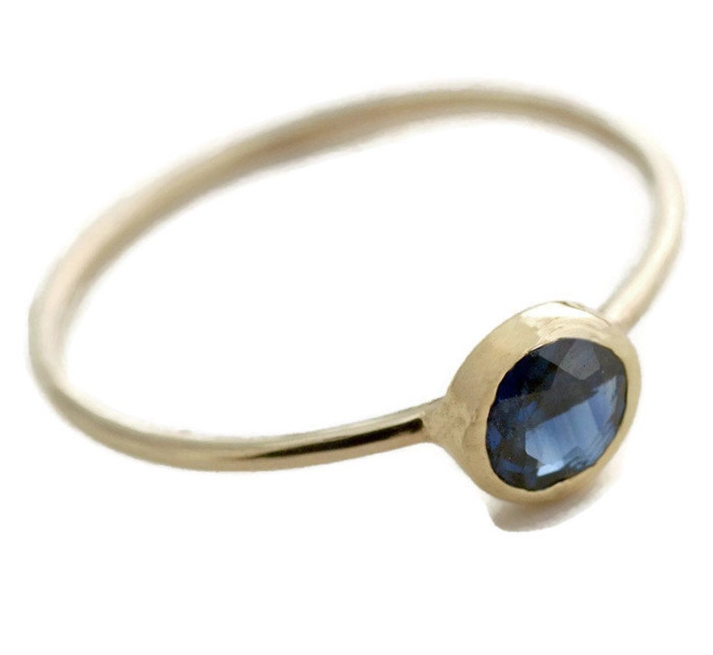 5mm Blue Sapphire Ring, 14K Gold Ring, Engagement Ring With Natural Blue Sapphire, Made To Order In White Gold, Yellow Gold and Rose Gold. image 1