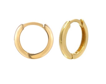 10mm Small 14K Solid Gold Hoop Earring, 10mm gold hoops, Cartilage Earring ,Small Huggies, Helix, Nose Earrings.